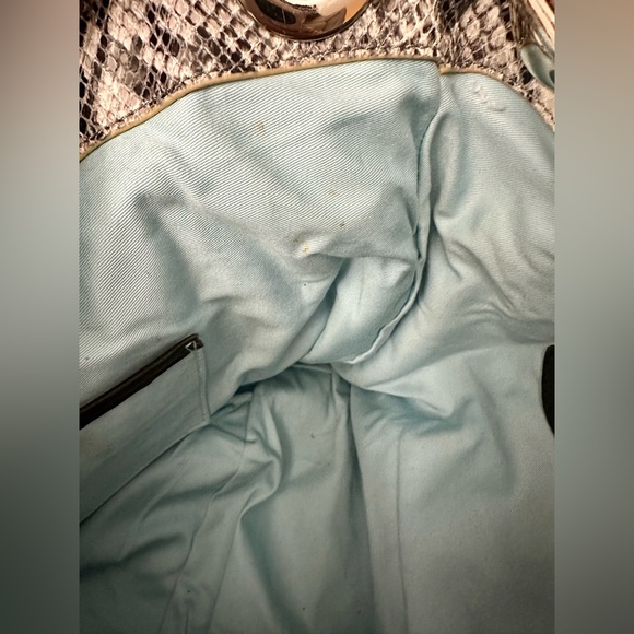 Cynthia Rowley Genuine Leather Snake Print Shoulder Bag, Silver Hardware - Picture 8 of 9